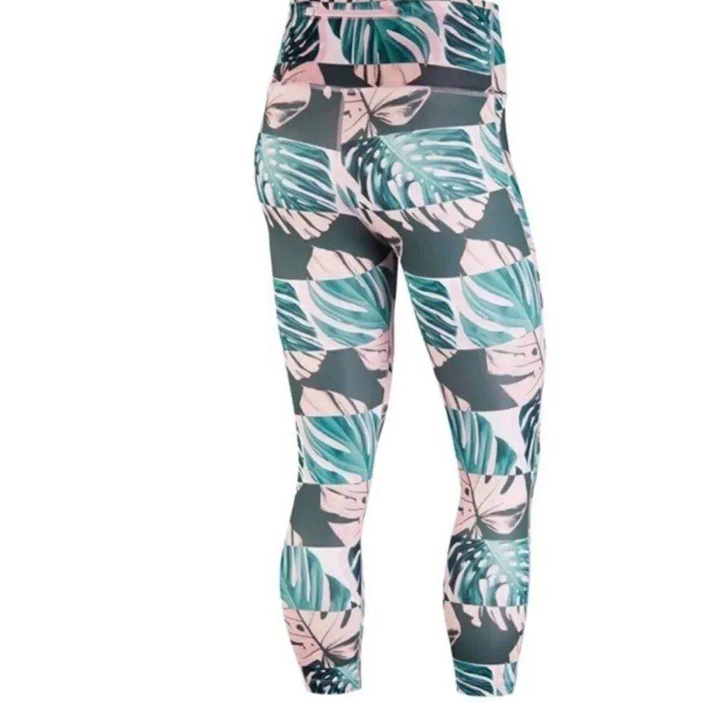 Nike Dri Fit High Rise Tight Fit Running Crop Legging Botanical - Picture 9 of 9